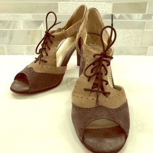 Suede peep-toe d’Orsay pumps NWOT